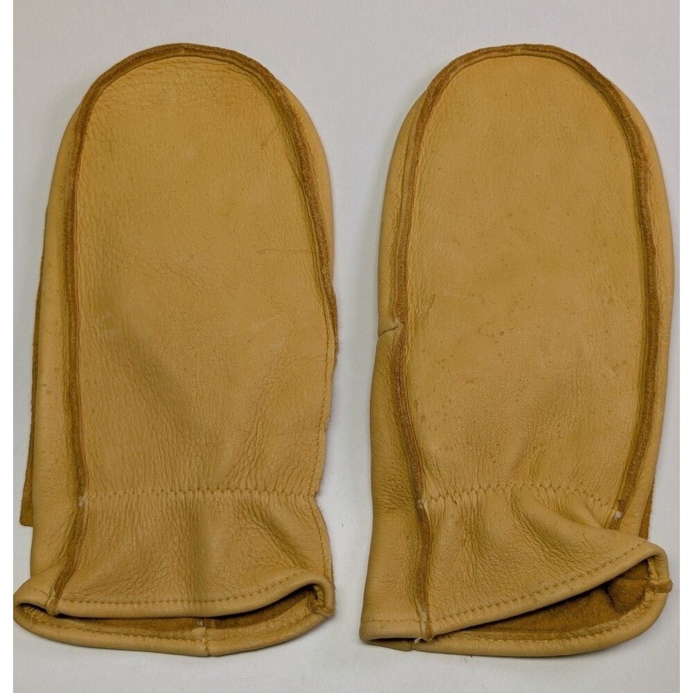 Elk Skin Glove Leather Chopper Mittens Tan Work Winter sz XXL USA